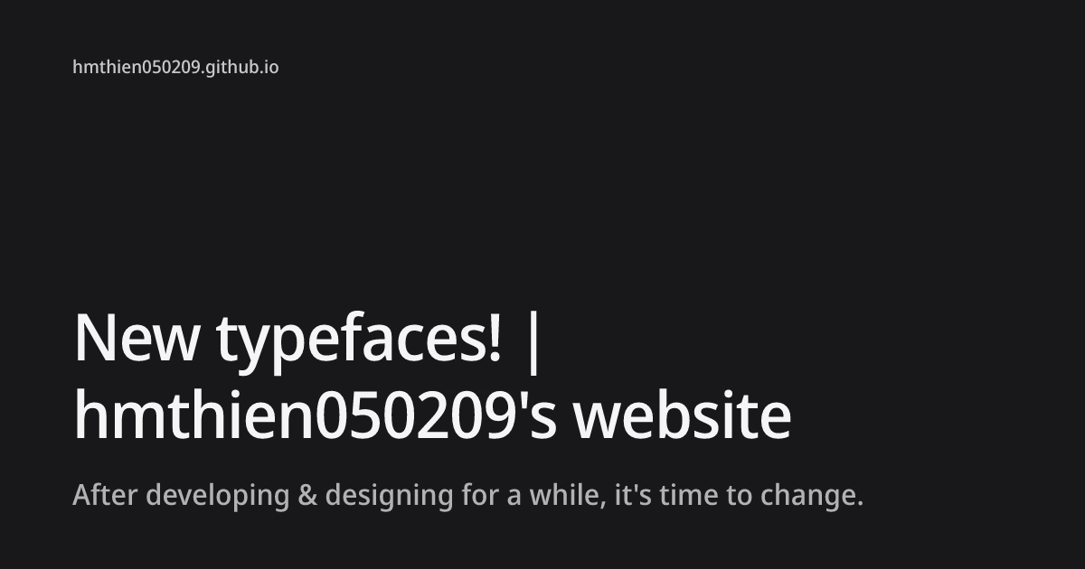 Hero image for post "New typefaces!"