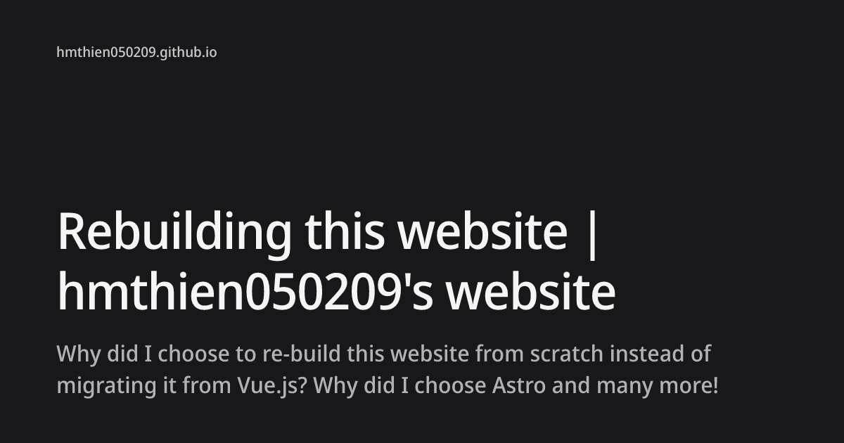 Hero image for post "Rebuilding this website"